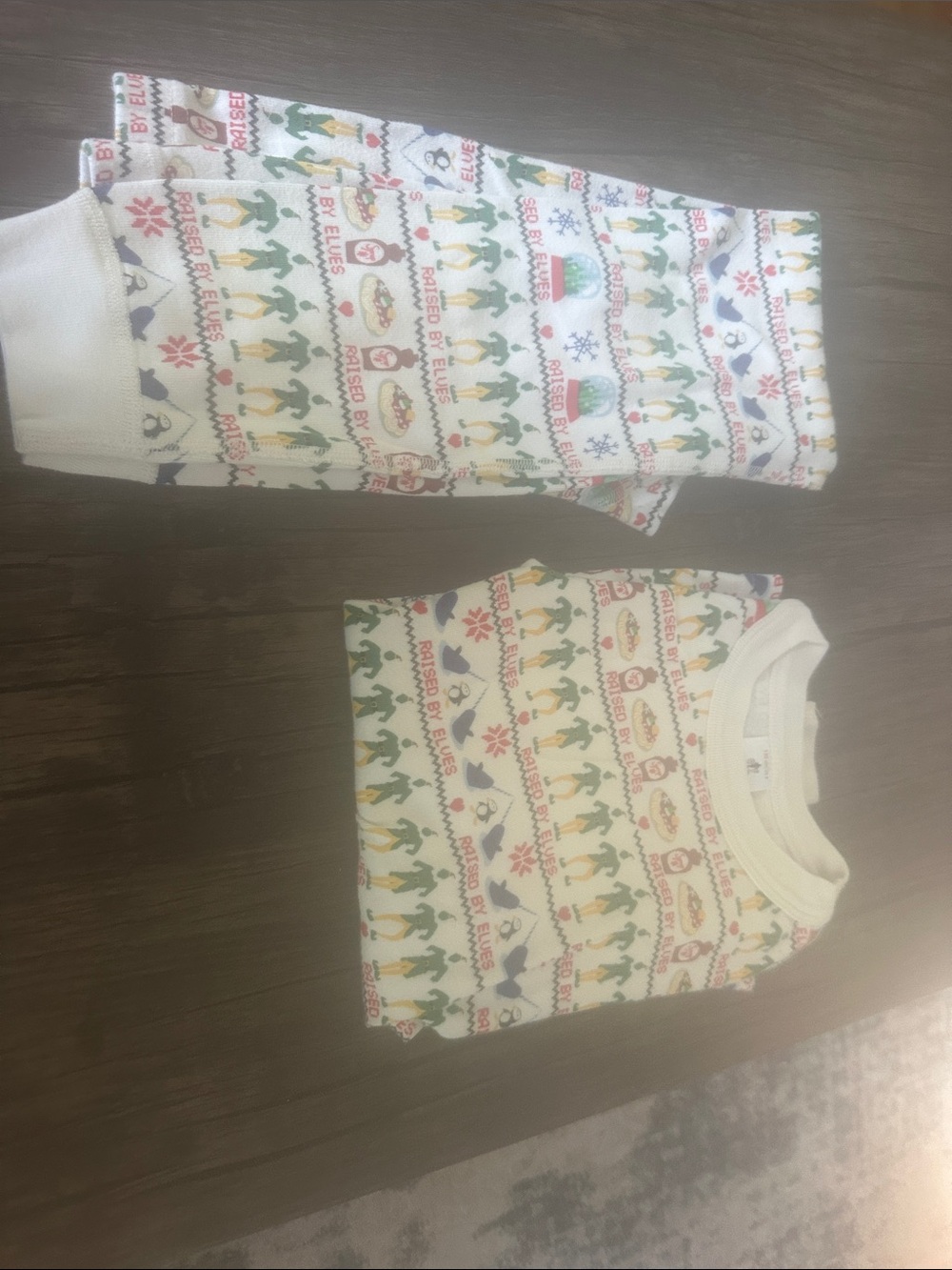 Buddy the elf Patterned Kids Pajama Set in Cream with Multicolor Motifs